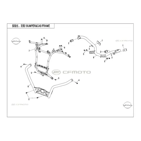 CFMoto CF600ATR-2LC (T3B) Ön Panjur Bağlantı Braketi