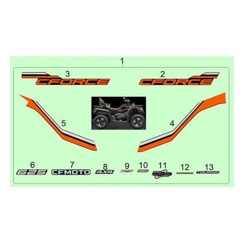 CFMoto CF600ATR-2LC (T3B) Etiket Seti (Siyah)