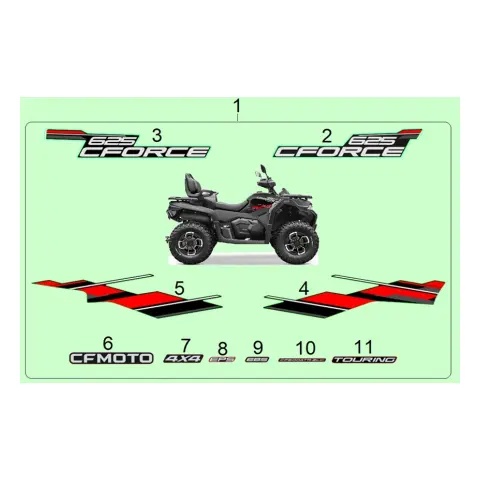 CFMoto CF600ATR-2LC (T3B) Etiket (Depo Sağ Grenaj ÜST)625CF-SİYAH MDL
