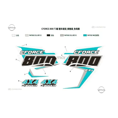 CFMoto CF800ATR (T3) Etiket (Yan Kapak Sol - Cforce 800)