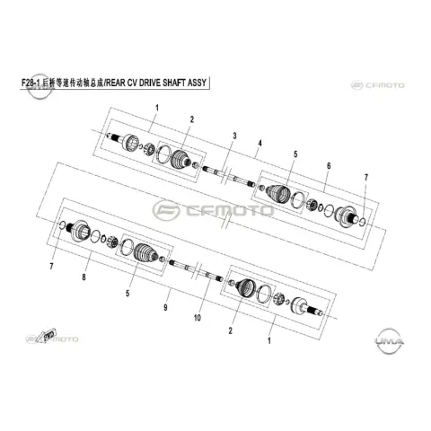 CFMoto CF800ATR (T3) Arka Aks Rulman Ve Koruk Takımı Sağ