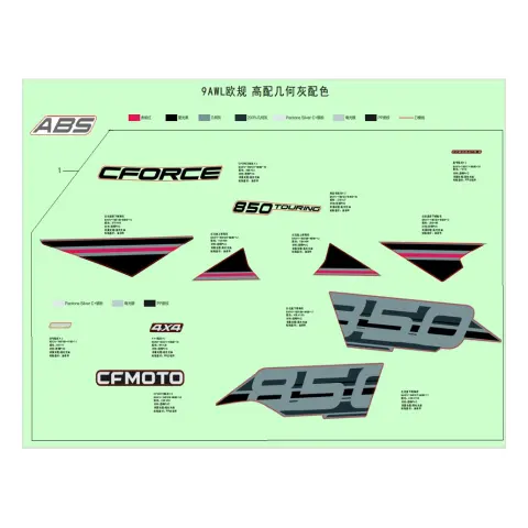 CFMoto CF800ATR-5 (CF850 Touring High) (T3B) Etiket Seti (Gri Model)