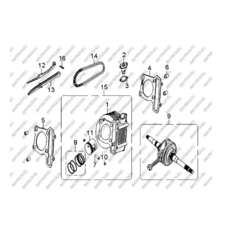 Mondial 150 FJX (Off Road) Piston Pim Segmani (15X17X1)