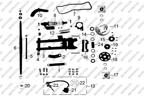 Mondial 150 FJX (Off Road) Arka Aks Zincir Dişli Yatağı