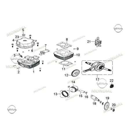 Mondial AU 200 Piston Pim Segmani