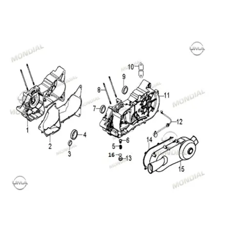 Mondial AU 200 Krank Kutusu Sol Kapak