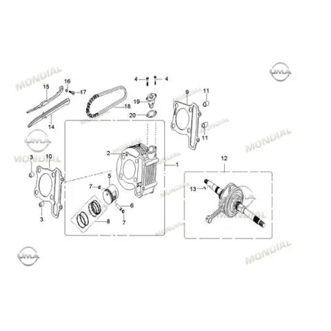 Mondial Terratrack 200 Krank Komple