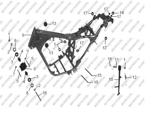 Mondial 250 MCT Motor Destek Takozu Yatağı