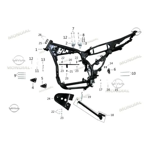 Mondial X-Treme Maxx 250 İ (E5+) Motor Bağlantı Braketi Arka