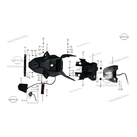 Mondial X-Treme Maxx 250 İ (E5+) Plaka Lambası Komple