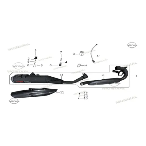 Mondial X-Treme Maxx 250 İ (E5+) Egzoz Komple (CKD)