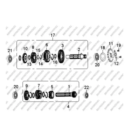Mondial 100 Hyena Aktarma Dişli Mili