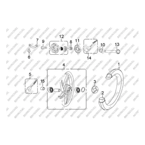 Mondial 100 SFC Automatic Arka Jant Komple - Çelik (1.6X17")