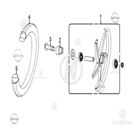 Mondial 100 SFC Snappyx Ön Jant Komple- Çelik (1.40X17") (Siyah) – 3. fotoğraf