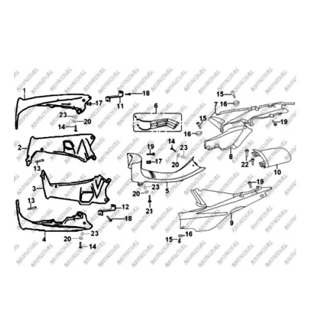 Mondial 100 UKH (KH-KF) Sele Altı Yan Karenaj Sol (Kırmızı)
