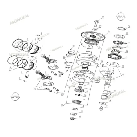 Mondial 400 RX3S Evo Piston Pimi