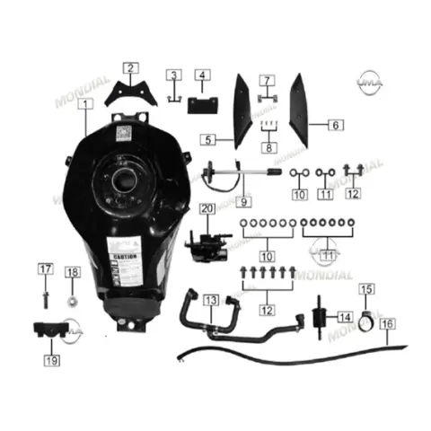 Mondial 400 RX3S Evo Benzin Depo Samandirası