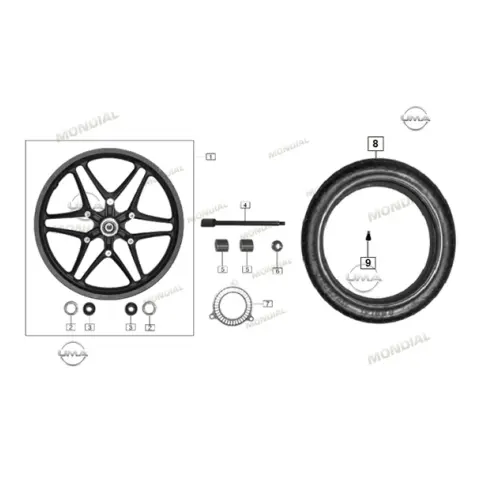 Mondial 400 RX3S Evo Ön Jant Çelik (2.15X19")