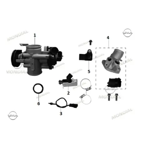 Mondial RX1 Kelebek Valf Gövdesi Adaptoru