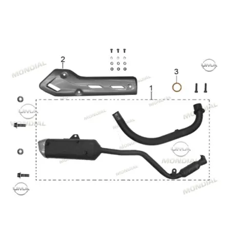 Mondial RX1 Egzoz Komple (Siyah)