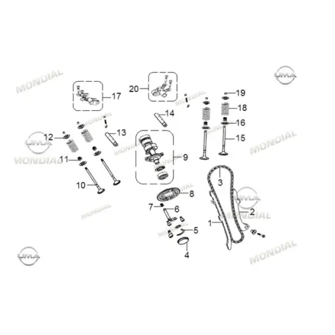 Mondial RX3 İ Evo 250 ABS (2018) Eksantrik Zincir Gergisi Alt