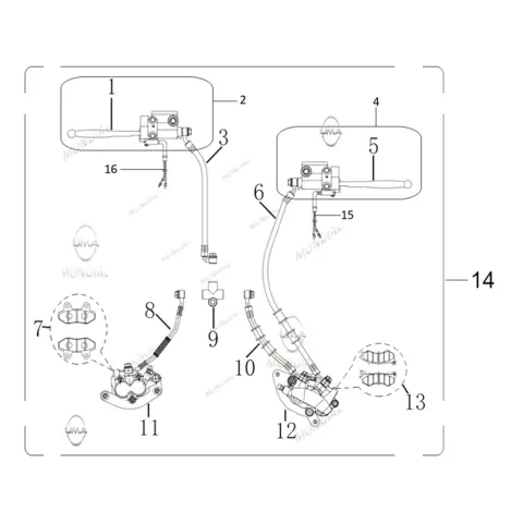 Mondial 125 Fuzion (E5+) Arka Fren Kaliper Takımı