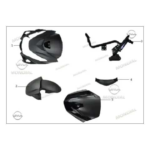 Mondial 125 Fuzion (E5+) Ön Çamurluk (Gri)