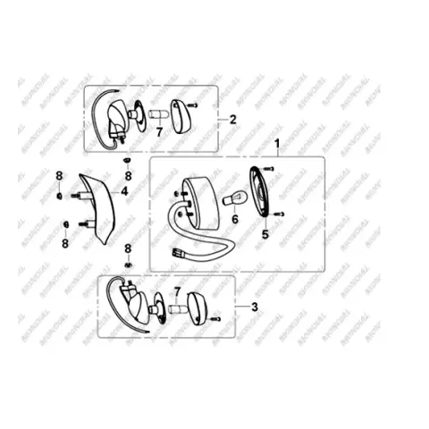 Mondial 125 KV Sağ Arka Sinyal Komple