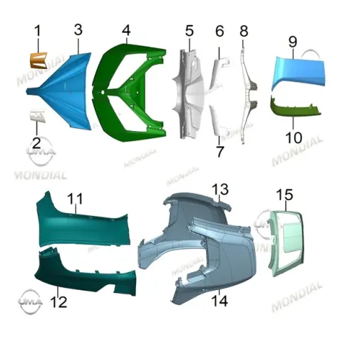 Mondial 125 Lavinia Ön Panel Kucuk Kapak 2 (Gri)