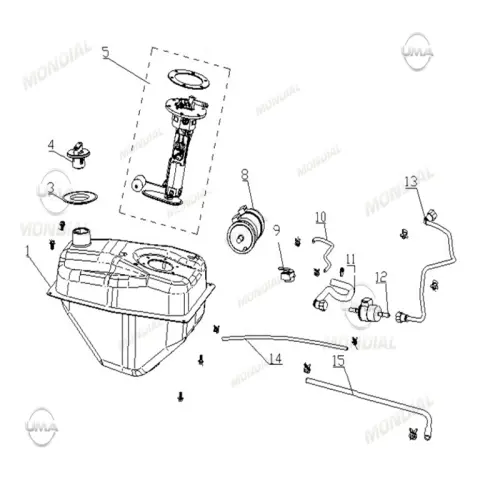 Mondial 125 Ressivo İ Benzin Borusu Komple