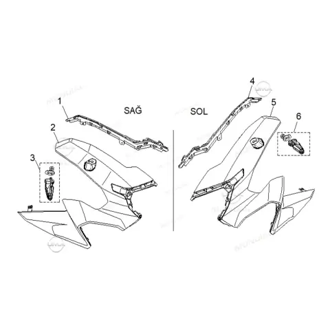 Mondial 125 Ressivo İ Ön Panel Sol (Kırmızı)