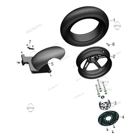 Mondial 125 Skuty Arka Çamurluk