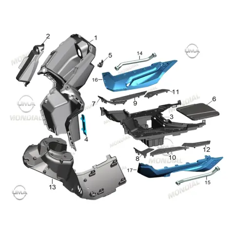 Mondial 125 Skuty Sağ Alt Marsbiye (Gri)
