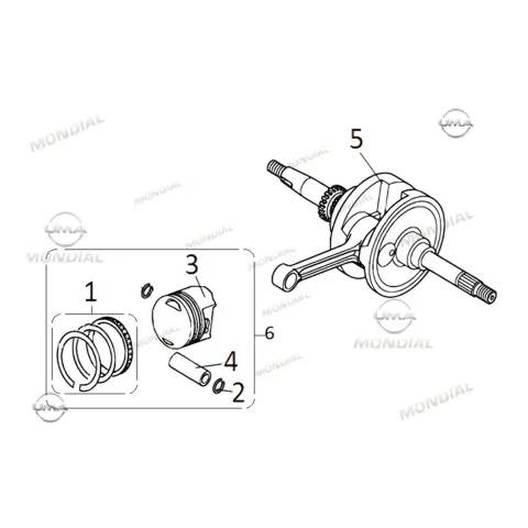 Mondial 125 Strada Piston Pim Segmani (P-14)