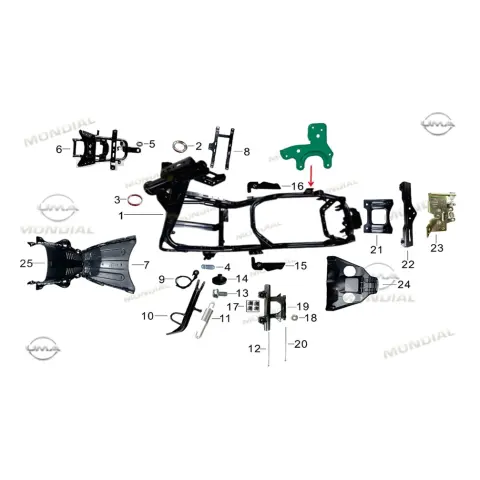 Mondial 125 Velomax Arka Basamak Komple Sol