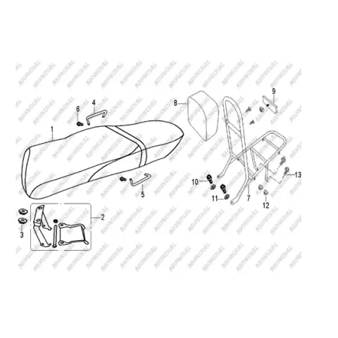 Mondial 125 ZNU Civata M8X1.25X20 (Din 912)