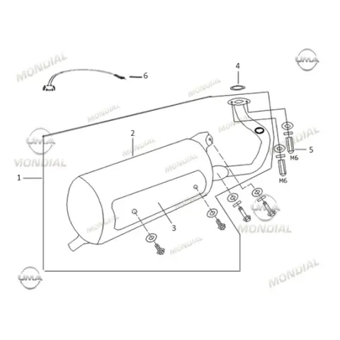 Mondial 125 ZNU İ Egzoz Komple