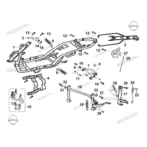 Mondial 125 ZNU İ Motor Destek
