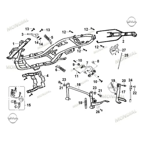 Mondial 125 ZNU (2013) Ön Panel Bağlantı Braketi – 3. fotoğraf