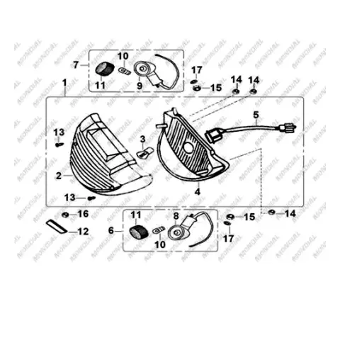 Mondial 125-150 RR Sağ Arka Sinyal Komple