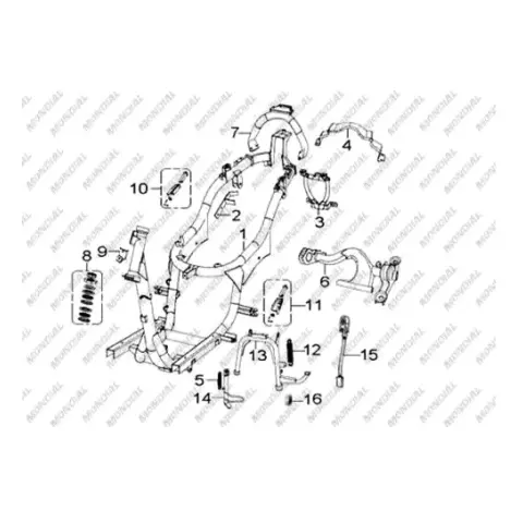 Mondial 150 Gomax Arka Basamak Komple Sol