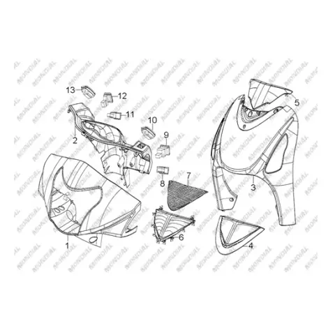 Mondial 150 Gomax Ön Panel Dekoratif Kapak (Beyaz)