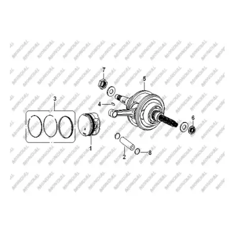 Mondial 250 Buffalo Krank Komple