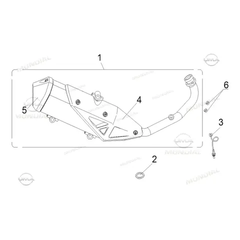 Mondial 250 Ressivo Egzoz Komple (Siyah)
