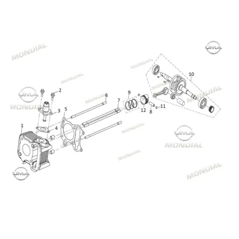 Mondial 50 Tab Piston Pim Segmani