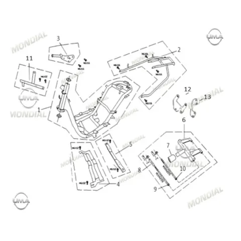 Mondial 50 ZNU Ec Motor Destek Takozu