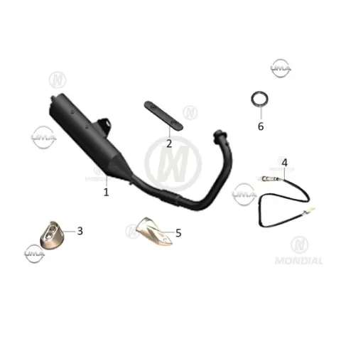 Mondial 125 Drift L Egzoz Dekor Kapağı Arka