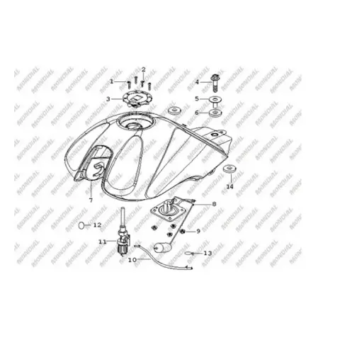 Mondial 125 MC Roadracer Flanslı Kilitli Somun M6X1