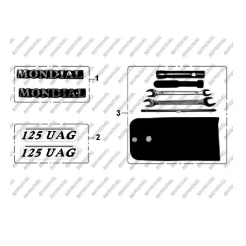 Mondial 125 UAG (Agk) Sele Altı Yan Kapak Amblemi Takım