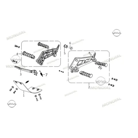 Mondial Bucanner 250I Arka Basamak Braket Komple Sol